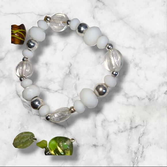 Lot of 4‎ Lampwork Art Glass Bead Stretch Bracelets - Picture 5 of 10